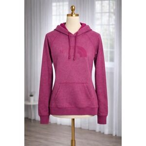 The North Face Pullover Hoodie Sweatshirt Soft Fleece Pink Logo Wear Size S